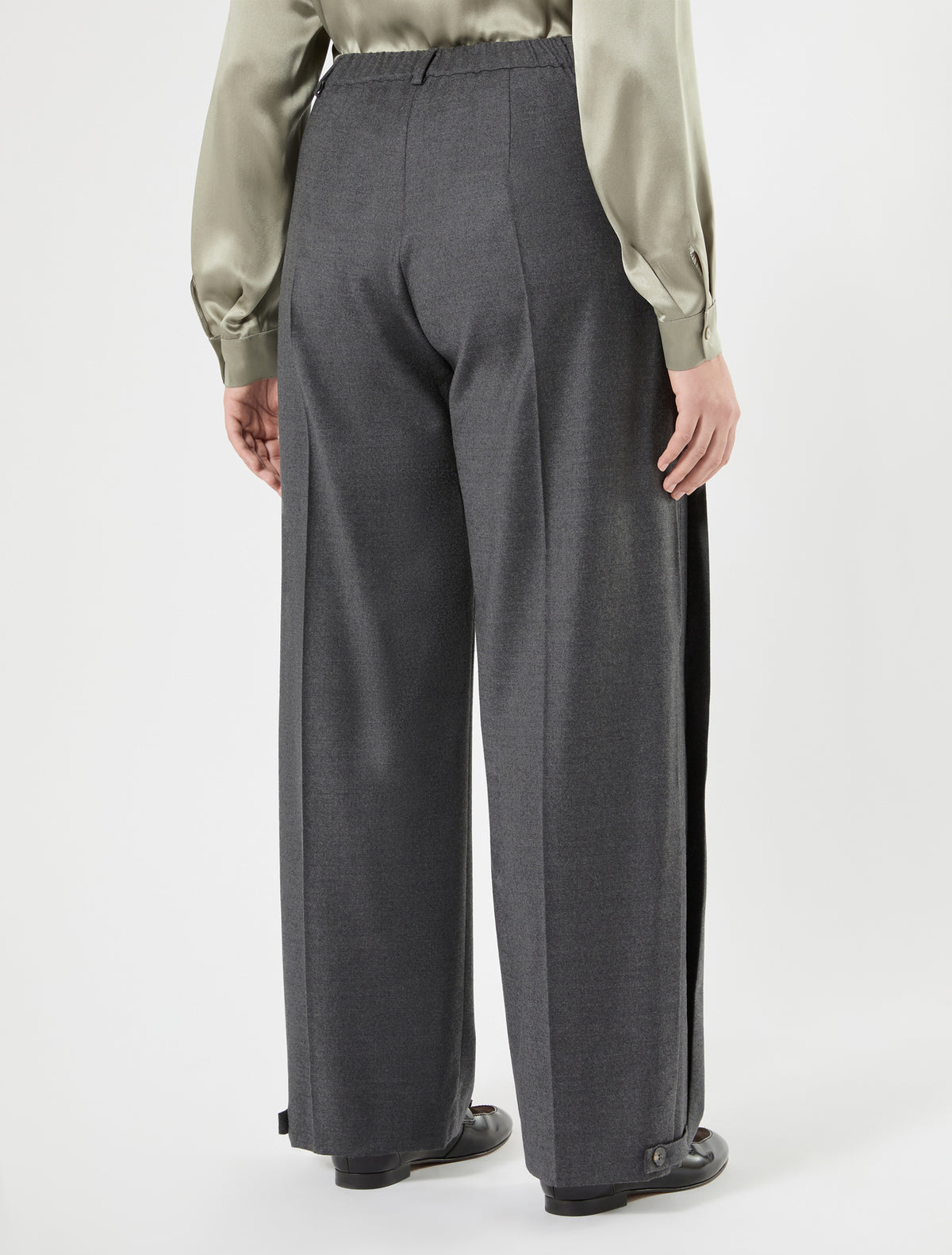 Marina Rinaldi stretch flannel wide-leg trousers for woman
