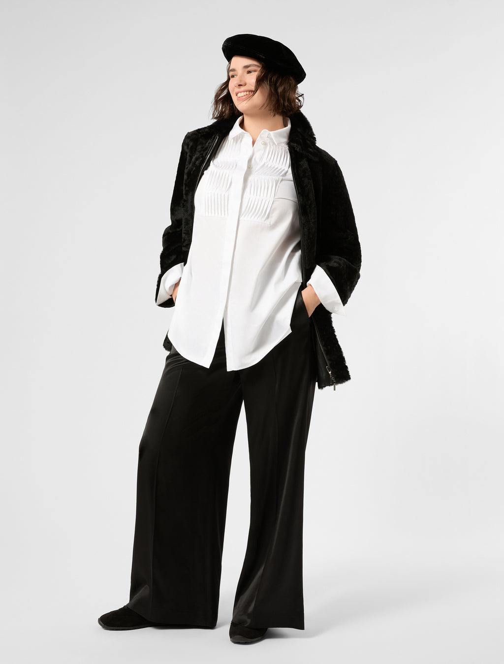 Marina Rinaldi wide satin trousers for woman