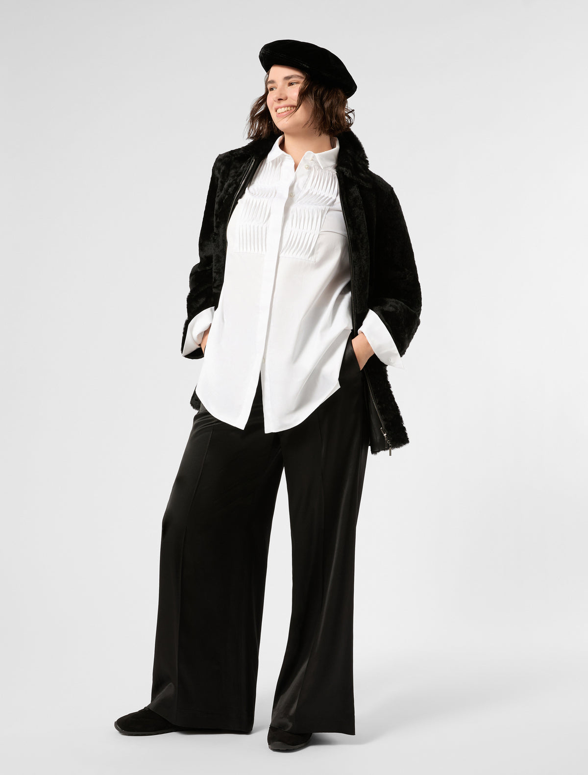 Marina Rinaldi wide satin trousers for woman