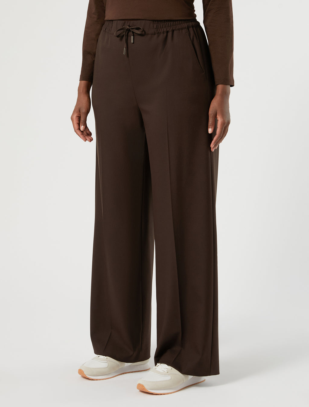 Marina Rinaldi stretch twill wide-leg trousers for woman