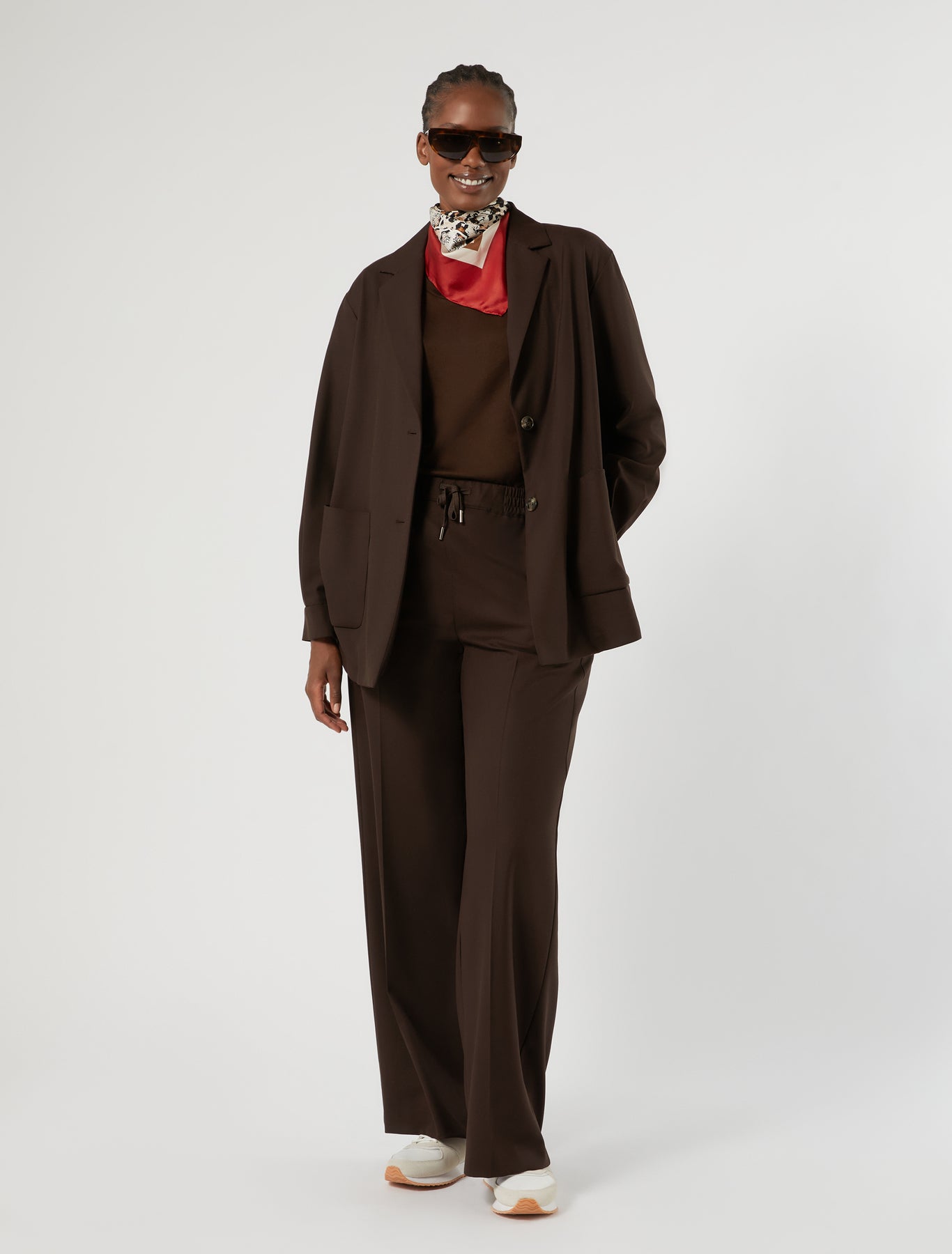 Marina Rinaldi stretch twill wide-leg trousers for woman