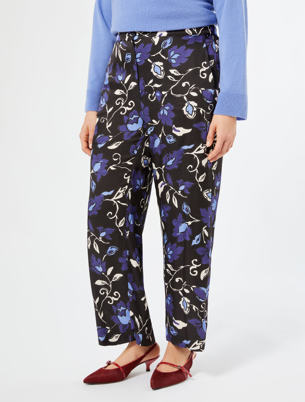 Printed twill trousers