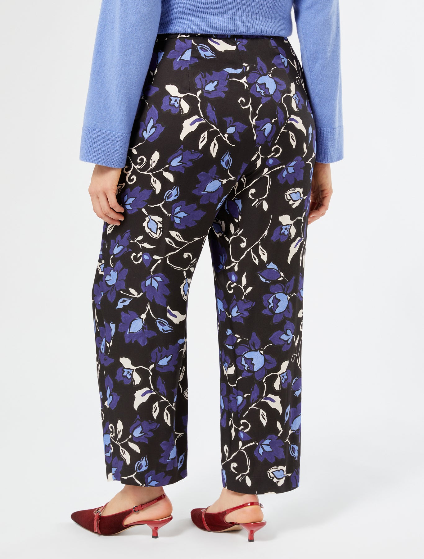 Printed twill trousers