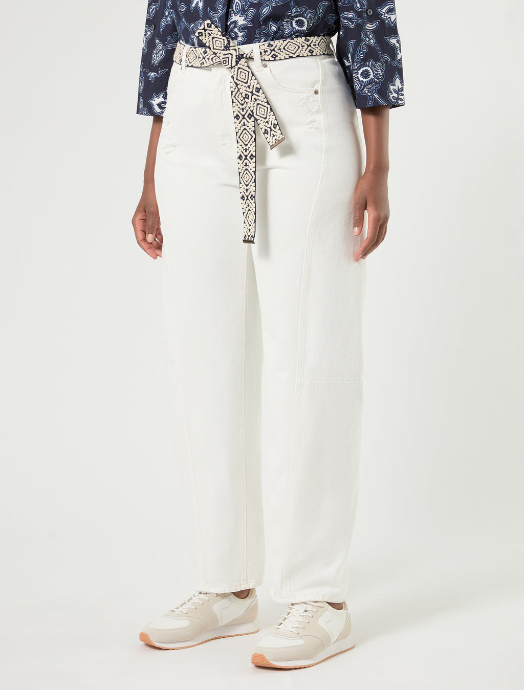 Marina Rinaldi cotton bull barrel-leg trousers for woman