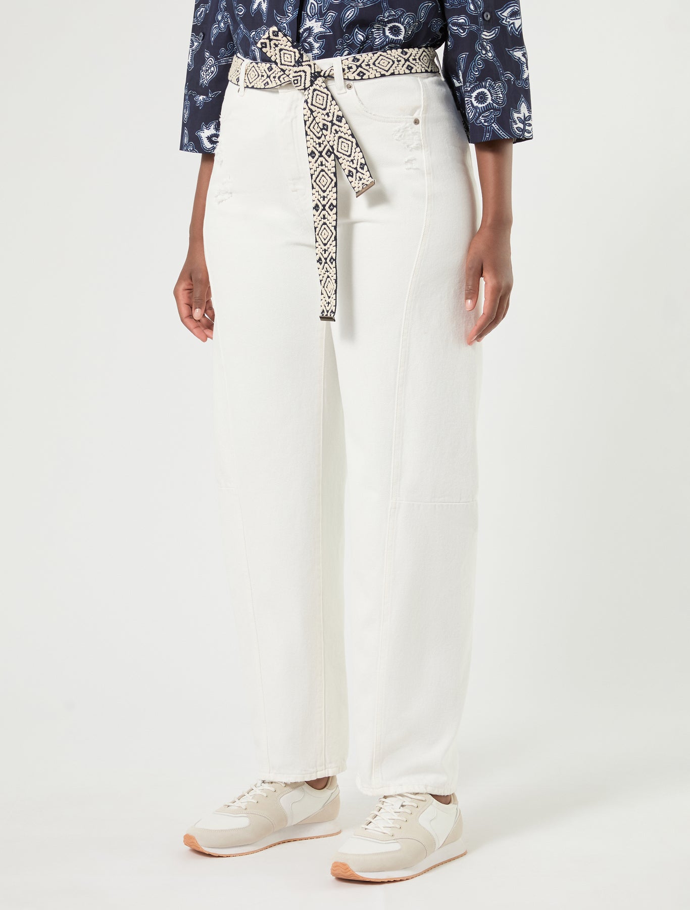 Marina Rinaldi cotton bull barrel-leg trousers for woman