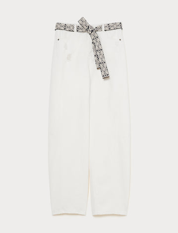 Marina Rinaldi cotton bull barrel-leg trousers for woman