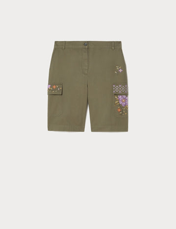 marina rinaldi cotton gabardine bermuda shorts for woman