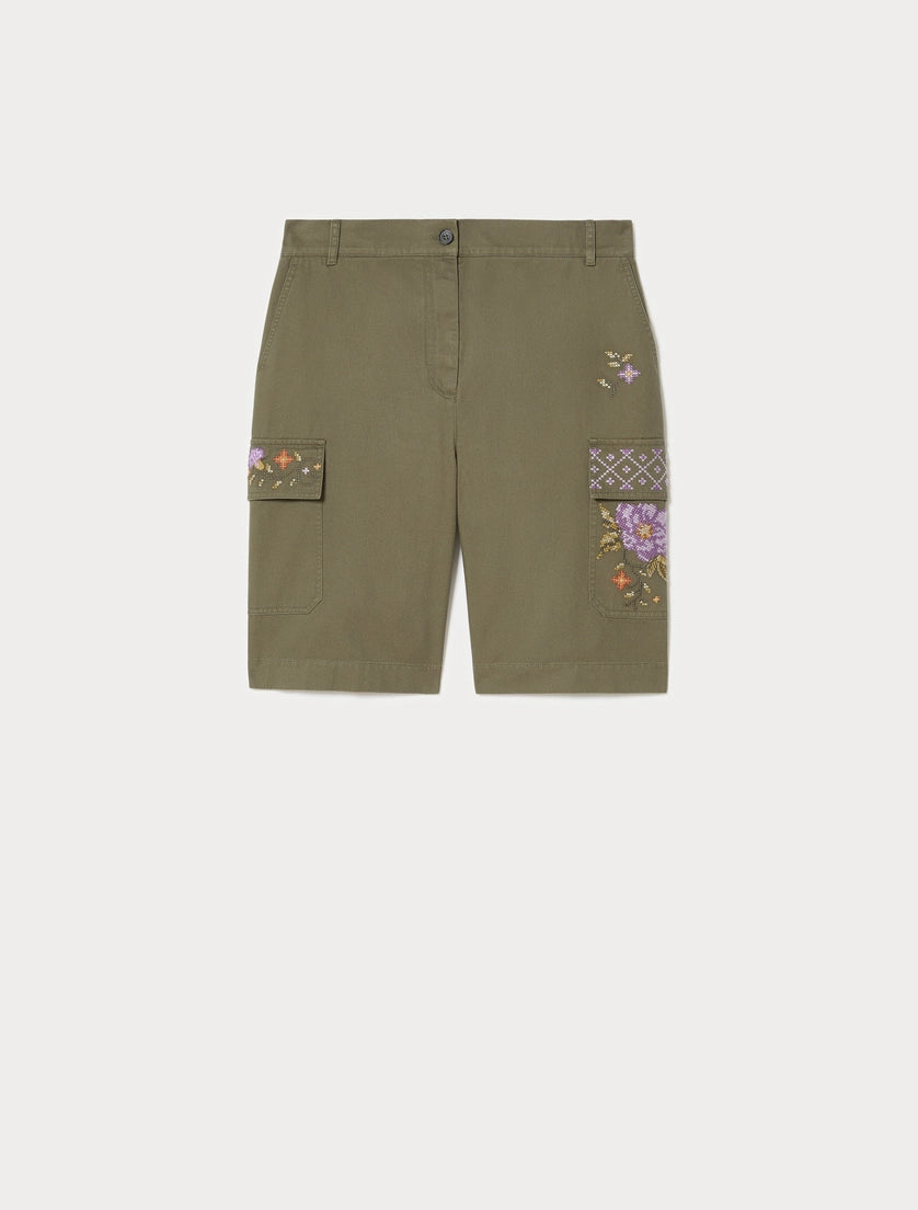 marina rinaldi cotton gabardine bermuda shorts for woman
