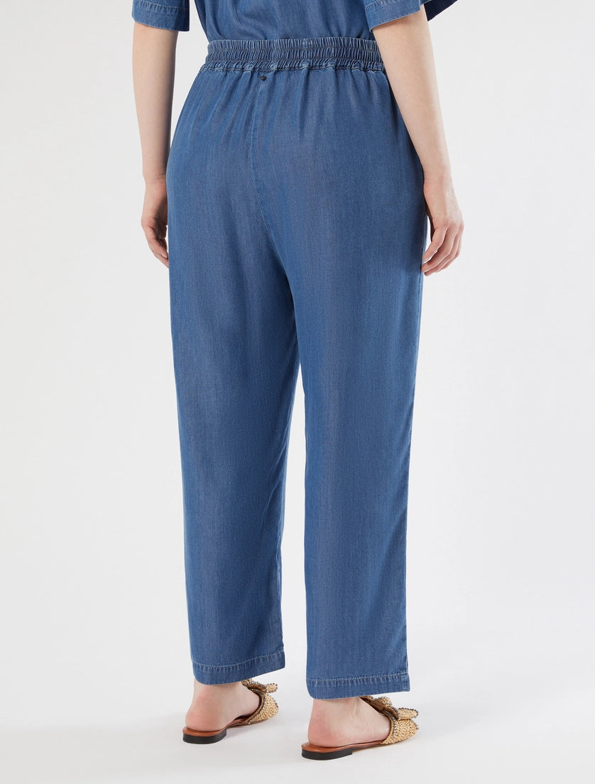 marina rinaldi cropped twill trousers for woman