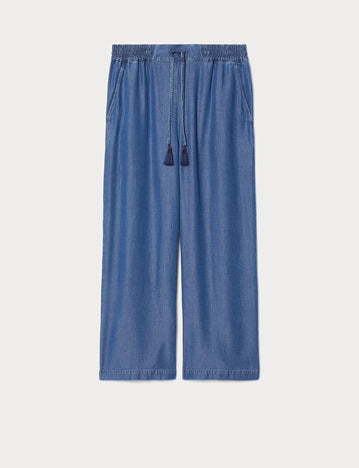 marina rinaldi cropped twill trousers for woman