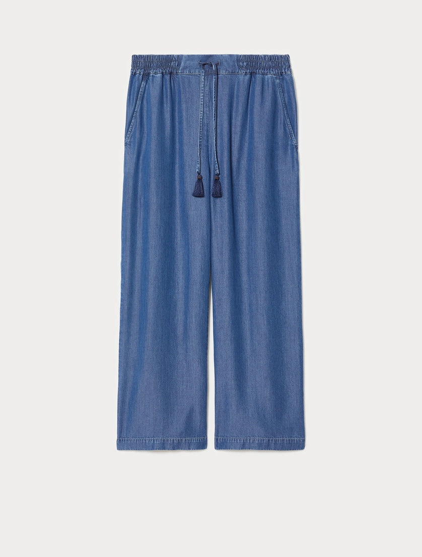 marina rinaldi cropped twill trousers for woman