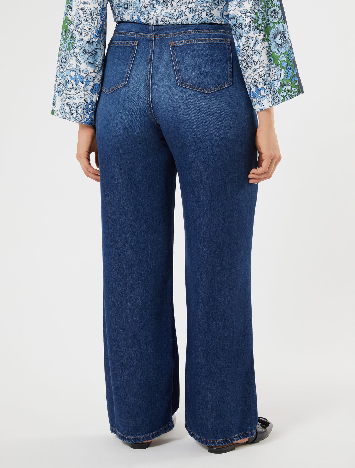 marina rinaldi indigo denim jeans for woman
