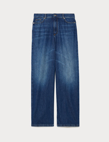 marina rinaldi indigo denim jeans for woman