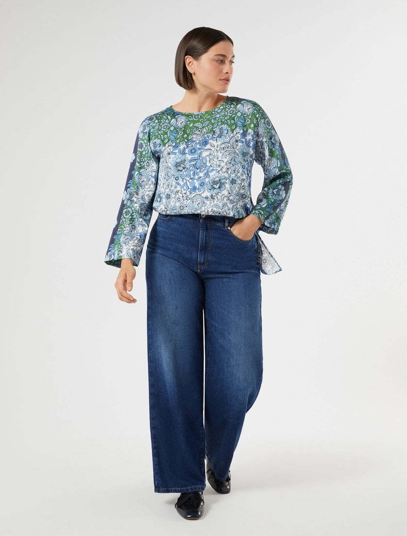 marina rinaldi indigo denim jeans for woman