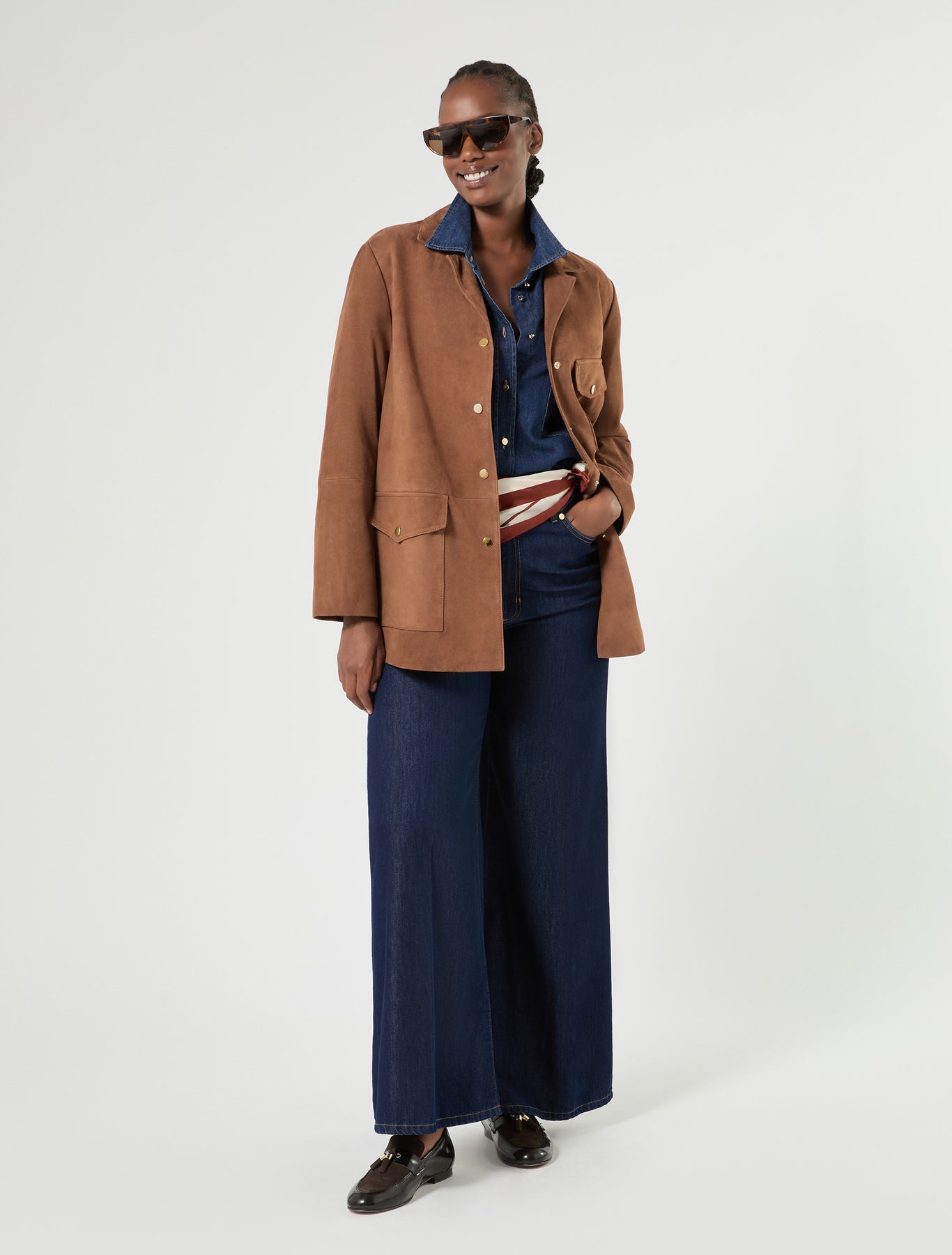 Marina Rinaldi wide-fit indigo denim jeans for woman