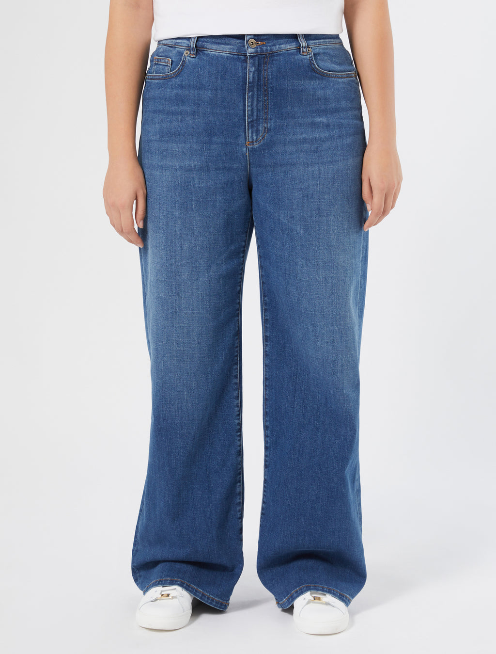 Denim wide-leg jeans