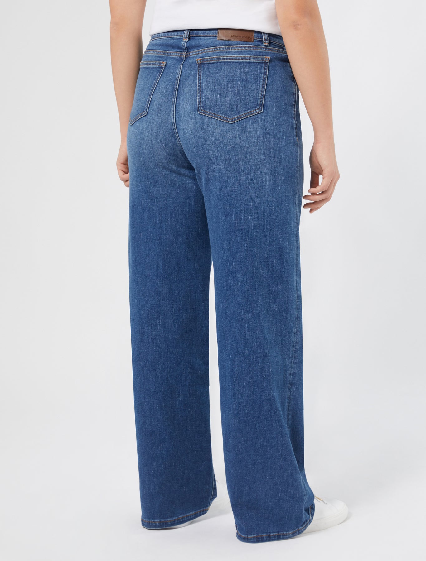 Denim wide-leg jeans