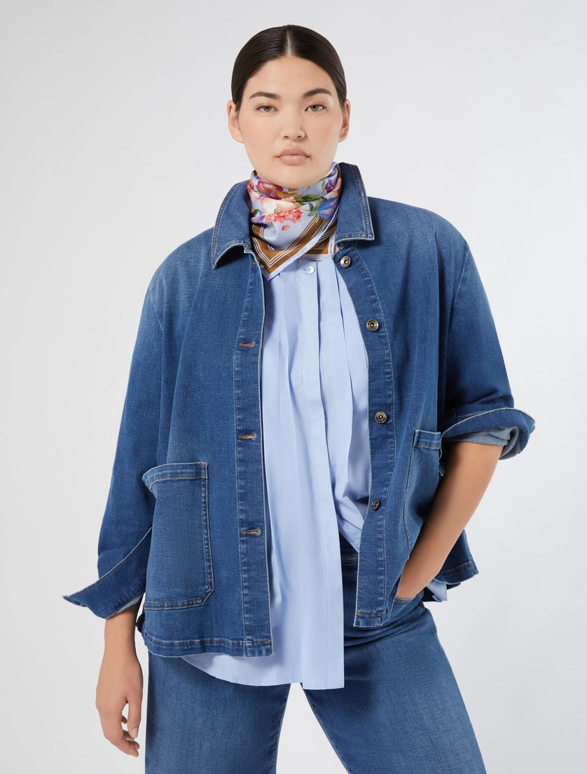 Denim wide-leg jeans