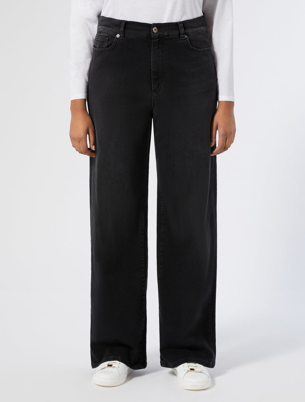 Denim wide-leg jeans