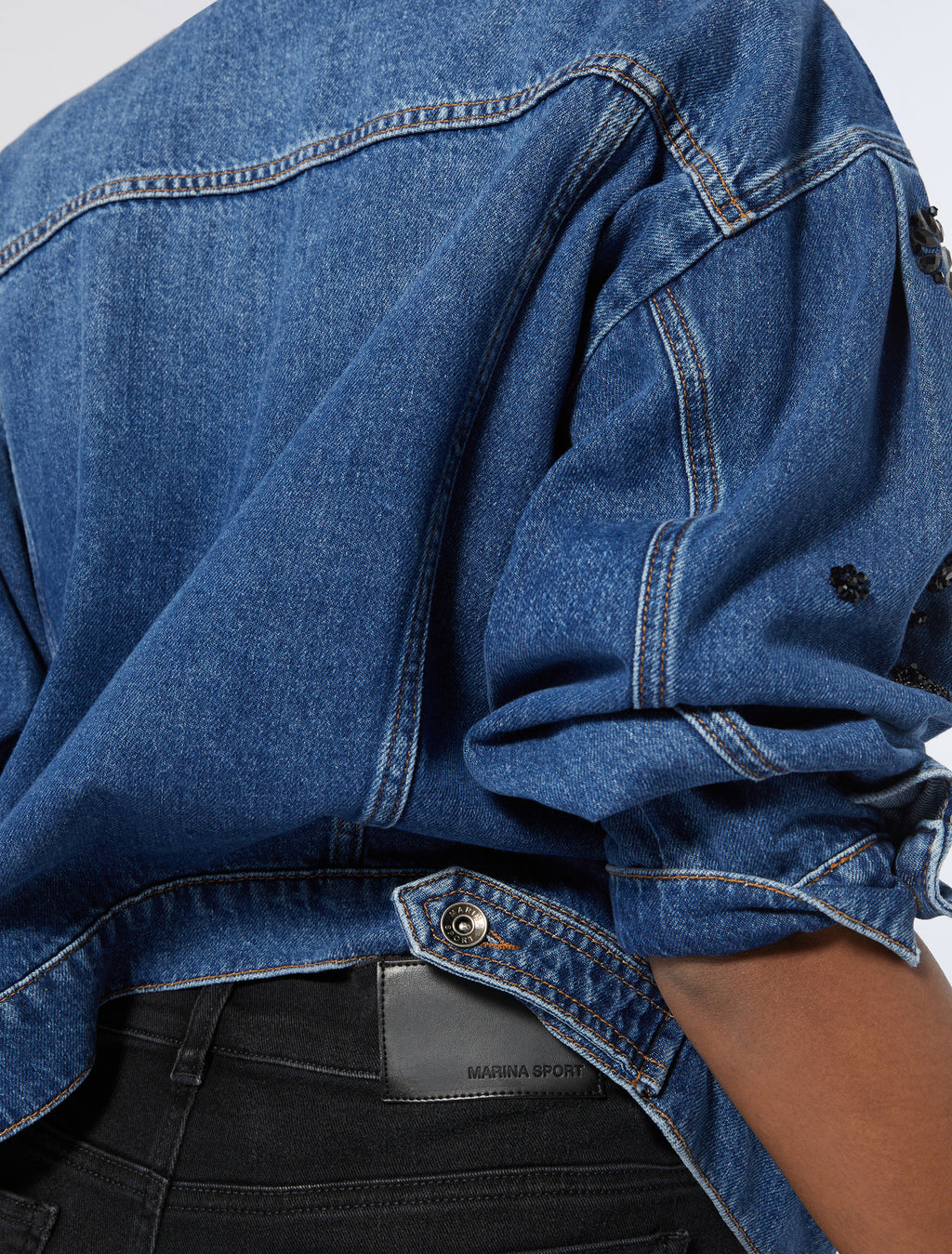 Denim wide-leg jeans