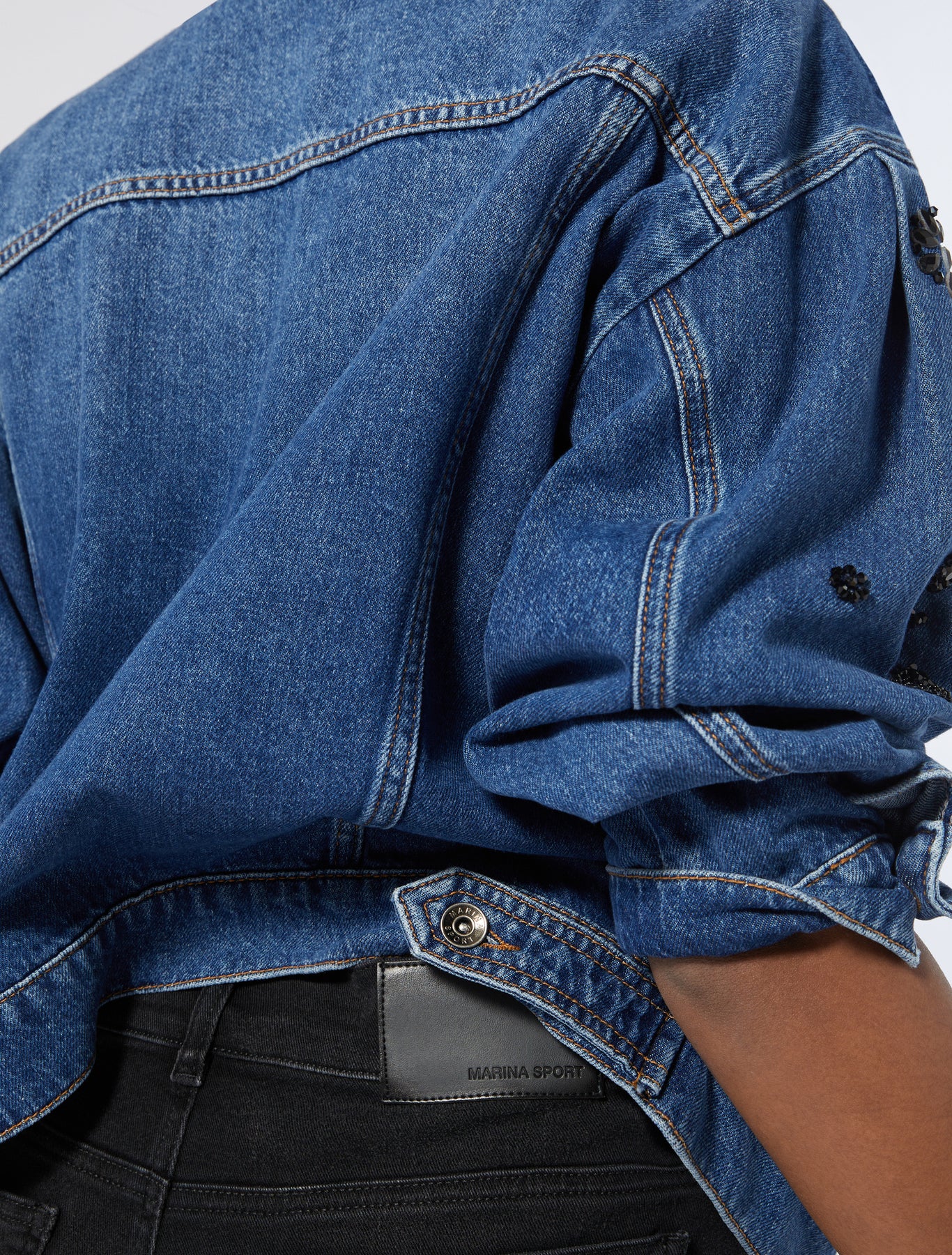 Denim wide-leg jeans