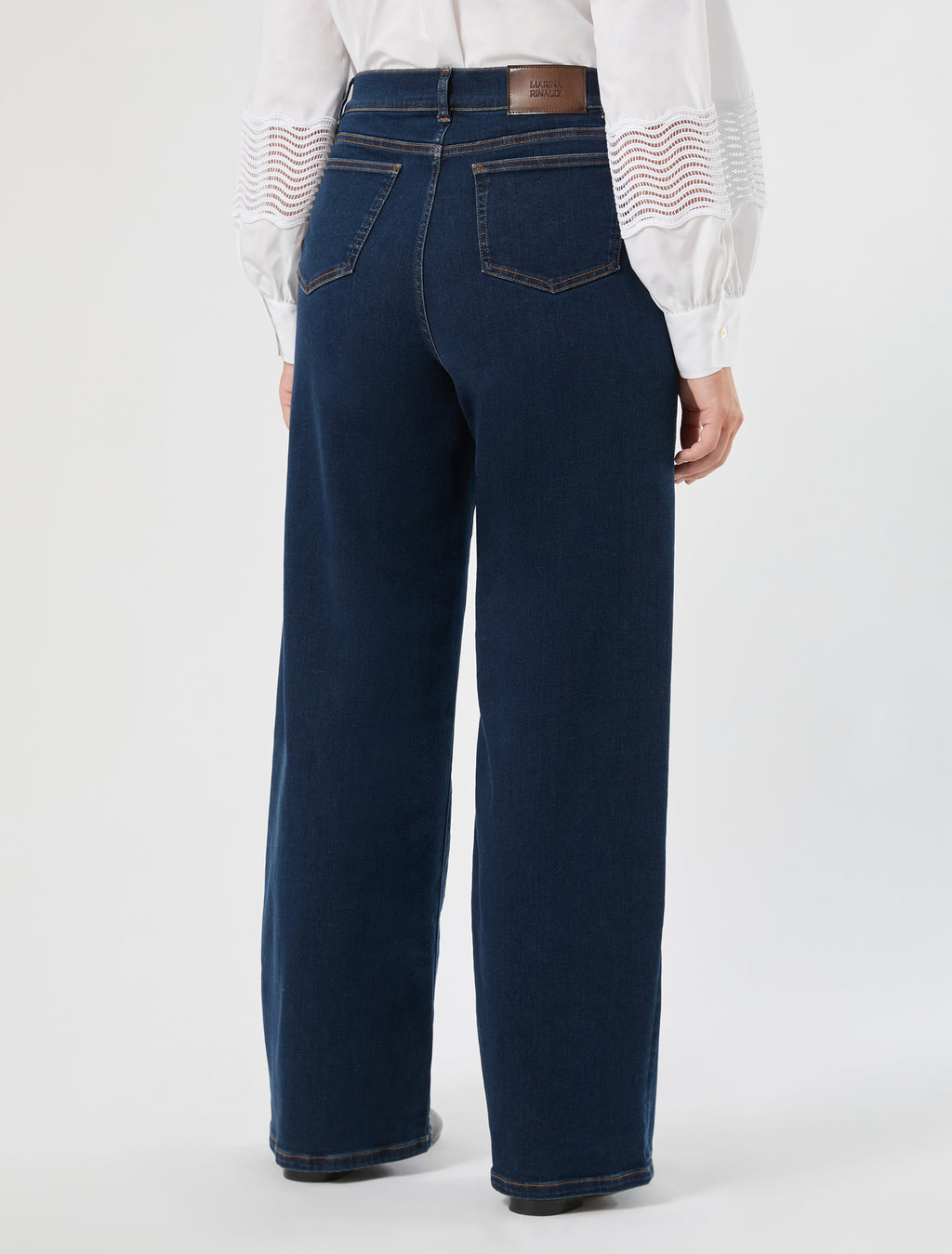 Marina Rinaldi cotton-blend denim wide-leg jeans for woman
