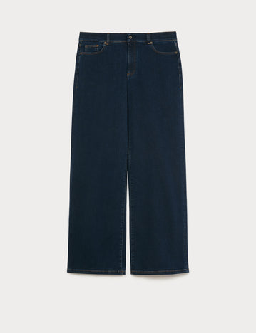 Marina Rinaldi cotton-blend denim wide-leg jeans for woman