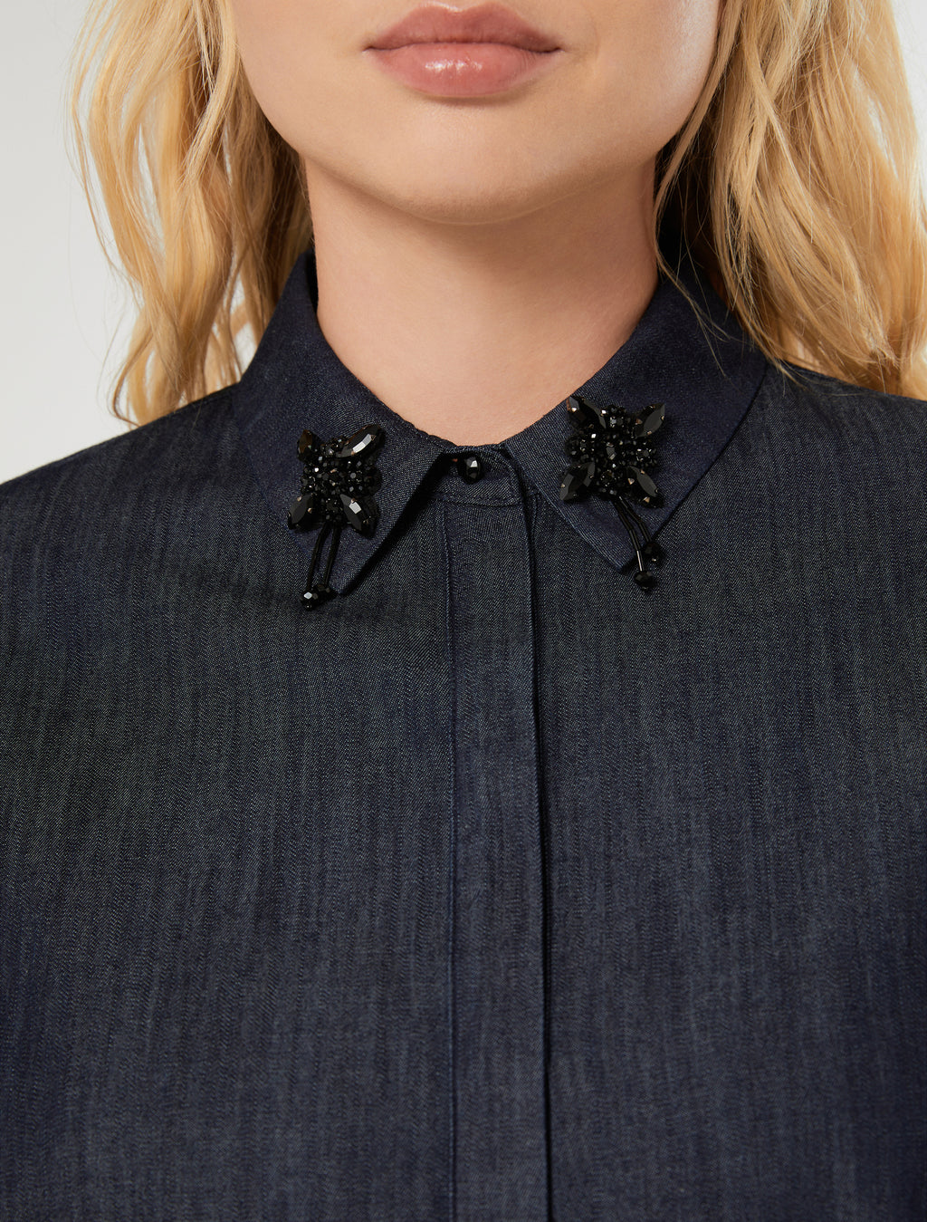 marina rinaldi lightweight denim tunic for woman