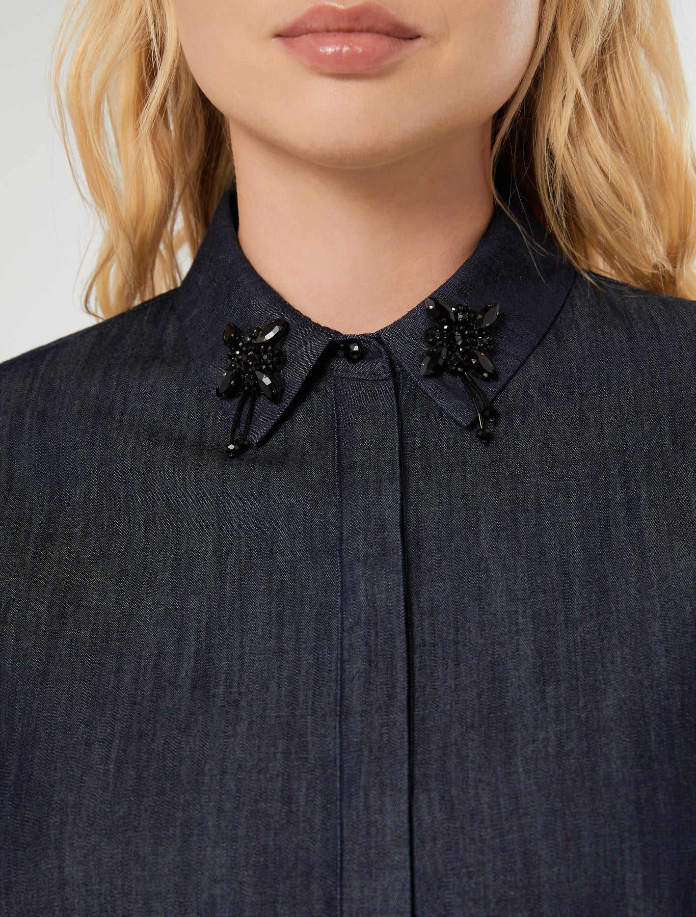 marina rinaldi lightweight denim tunic for woman