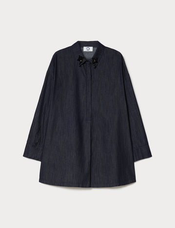 marina rinaldi lightweight denim tunic for woman
