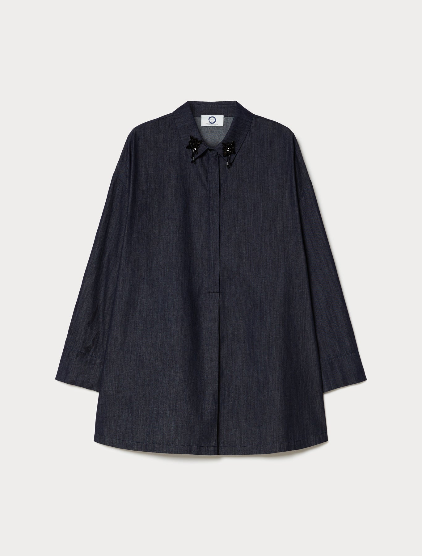 marina rinaldi lightweight denim tunic for woman