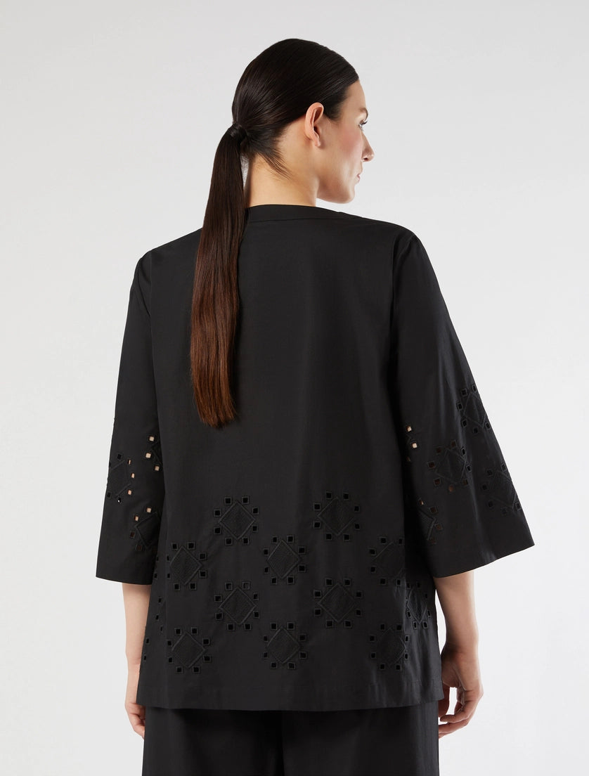 marina rinaldi poplin tunic with embroidery for woman