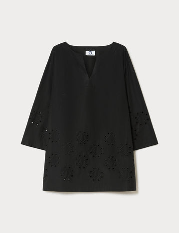marina rinaldi poplin tunic with embroidery for woman