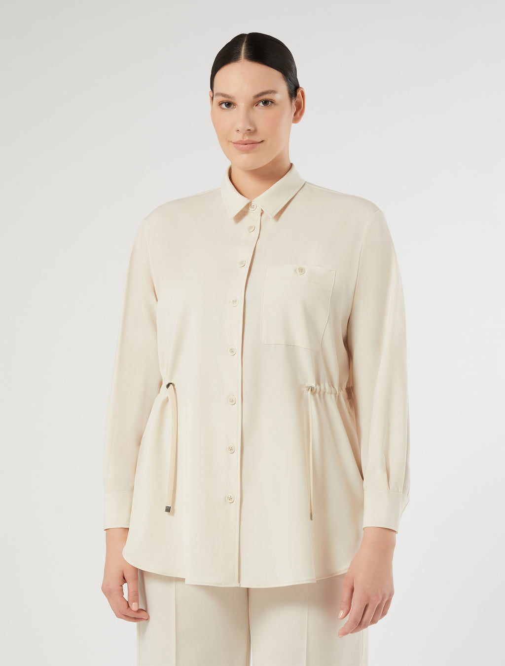 Natural stretch wool tunic