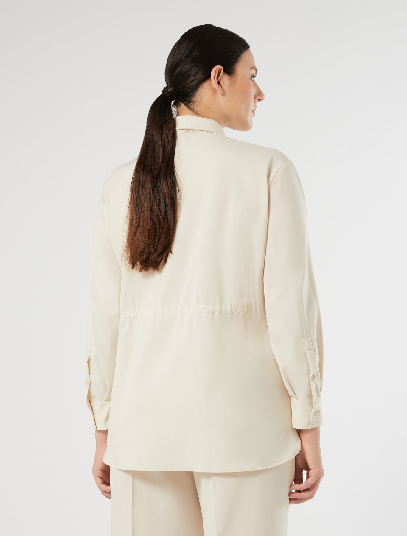 Natural stretch wool tunic