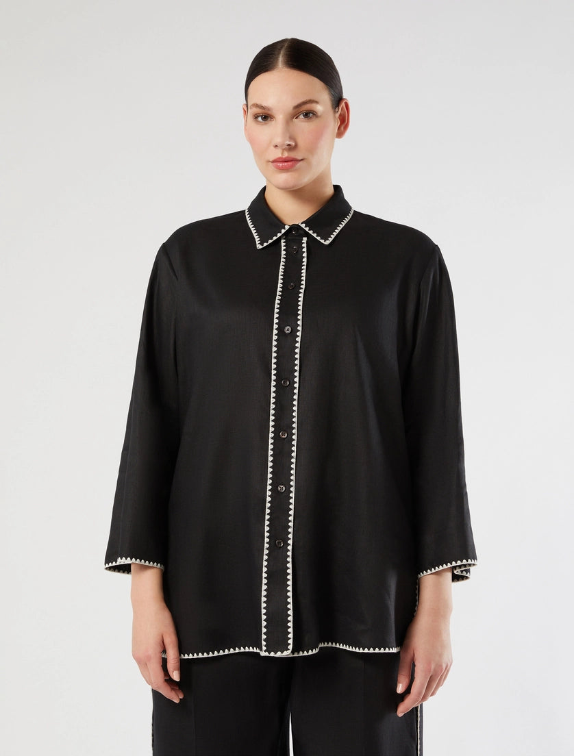 marina rinaldi linen canvas shirt for woman