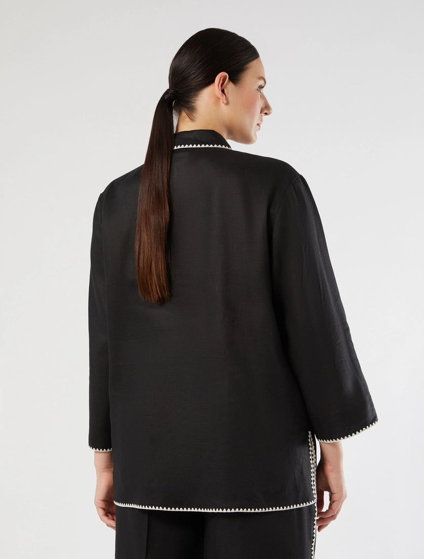 marina rinaldi linen canvas shirt for woman