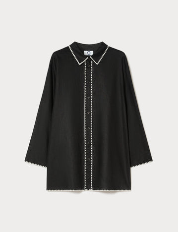 marina rinaldi linen canvas shirt for woman