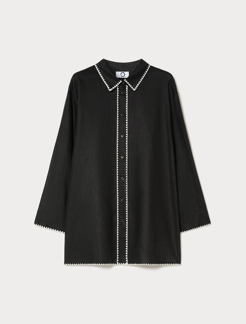 marina rinaldi linen canvas shirt for woman