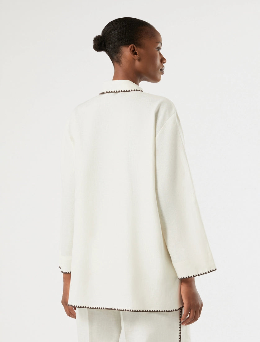 marina rinaldi linen canvas shirt for woman