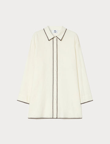marina rinaldi linen canvas shirt for woman