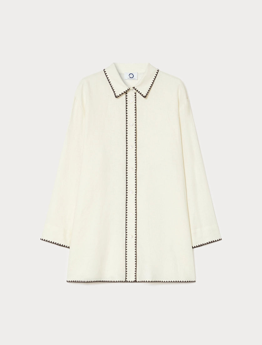 marina rinaldi linen canvas shirt for woman