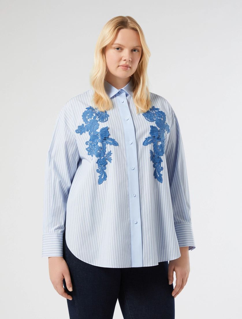 Embroidered poplin shirt