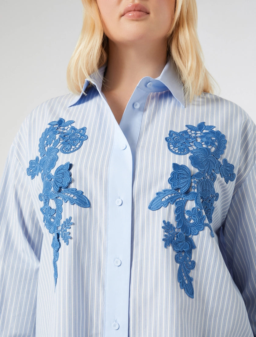Embroidered poplin shirt