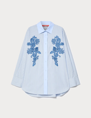Embroidered poplin shirt