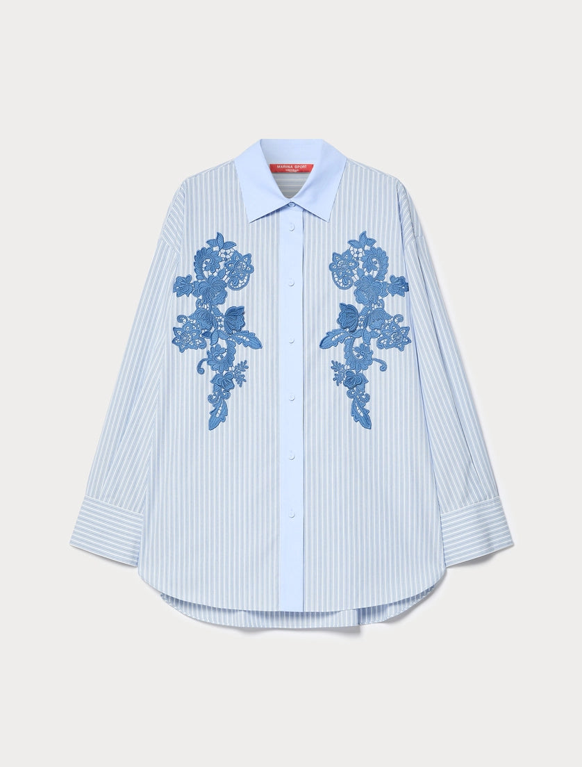 Embroidered poplin shirt