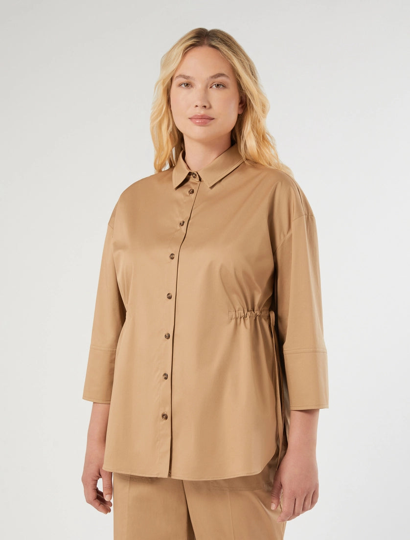 Stretch cotton gabardine tunic