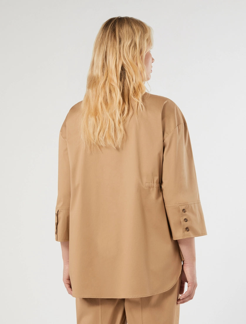 Stretch cotton gabardine tunic