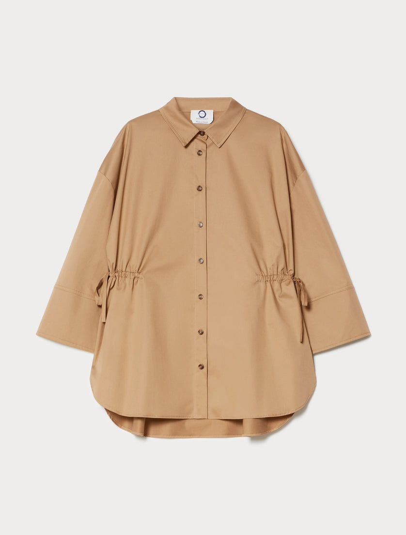 Stretch cotton gabardine tunic