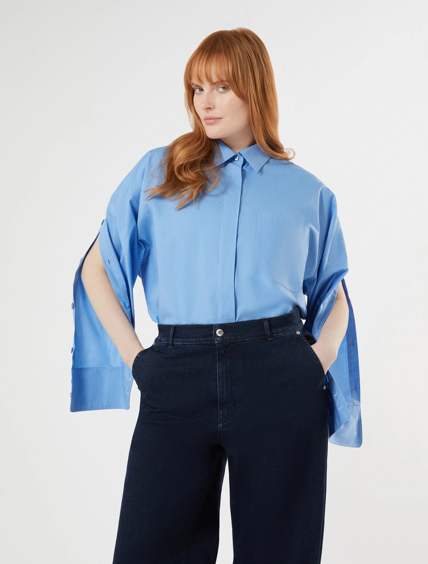 marina rinaldi cotton poplin shirt for woman